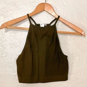 Bozzolo Dark Olive Crop Top